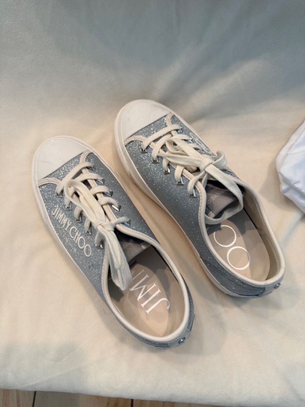 Jimmy Choo Glitter Silver Sneakers - Picture 10 of 11